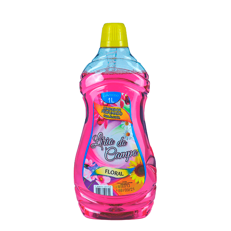 LIMPADOR C/ ÁLCOOL PERFUMADO - 1 LITRO FLORAL VERMELHO